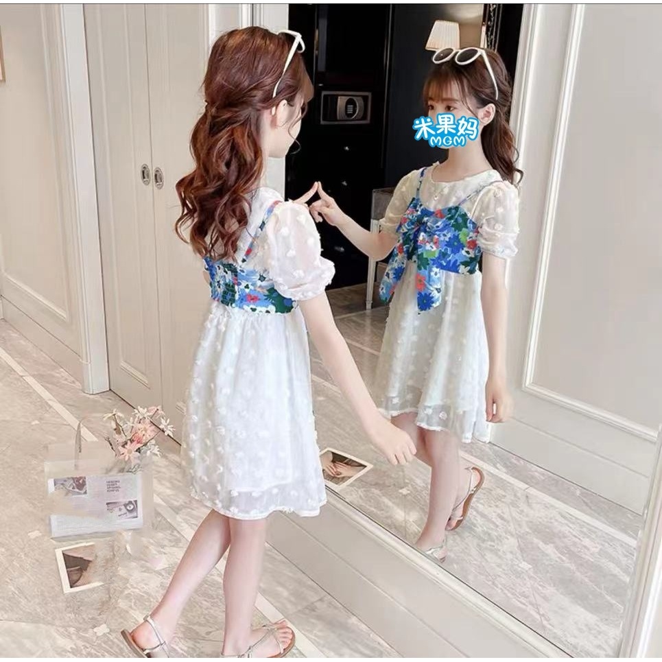 女童2024夏季新款两件套连衣裙D5351