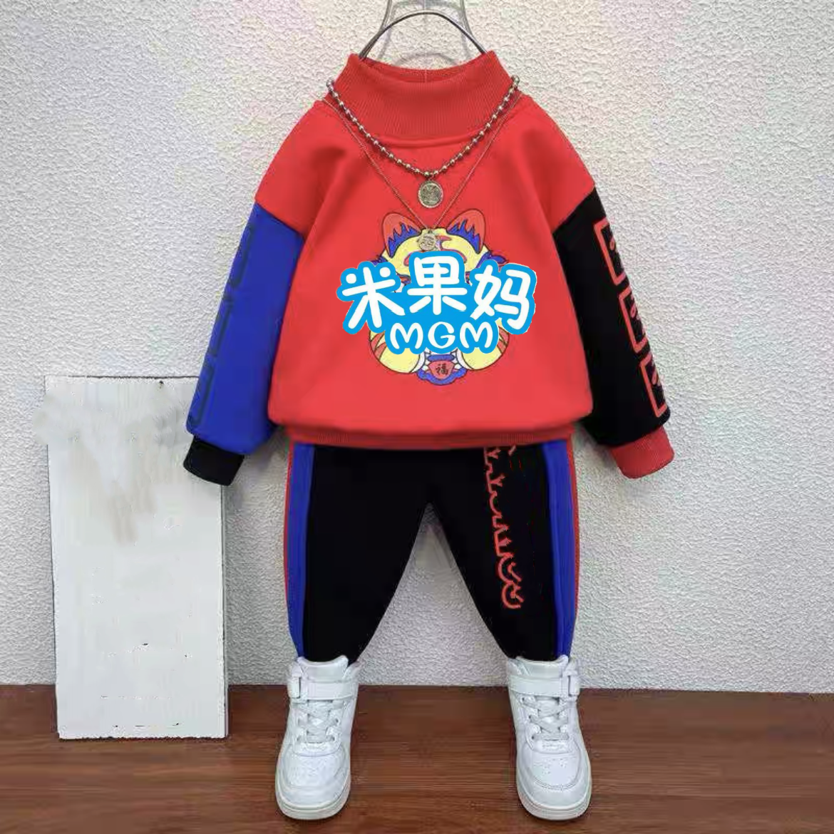 儿童冬季炸街唐装汉服加厚加绒拜年服D4735