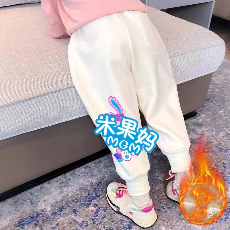 女童冬季卡通一体绒卫裤D4700
