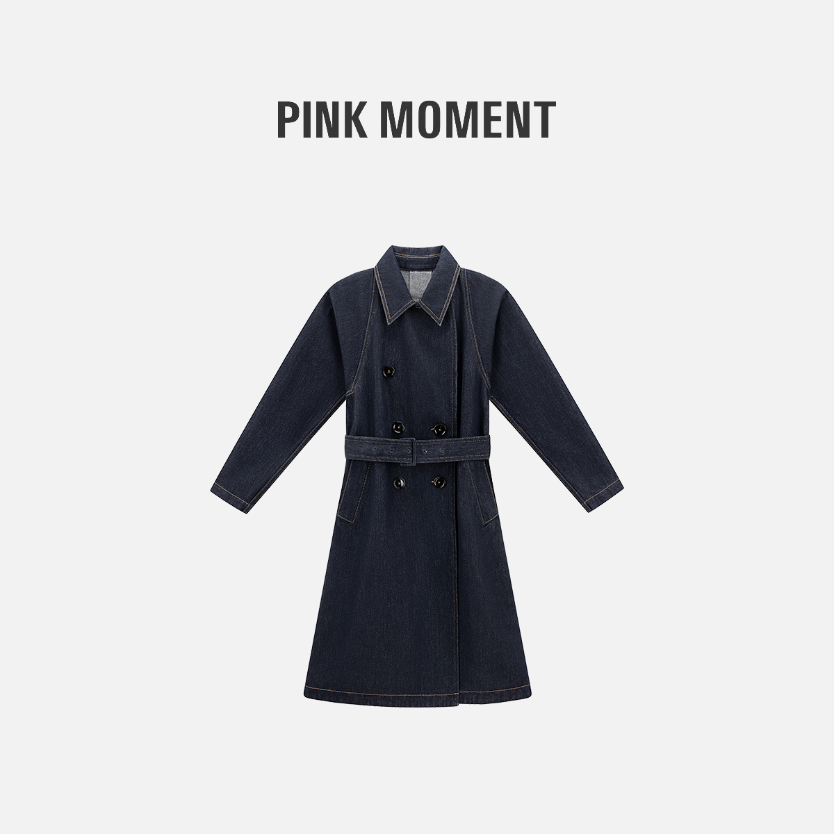 PM "哈佛少女"  复古宽松牛仔风衣 NC1C0206