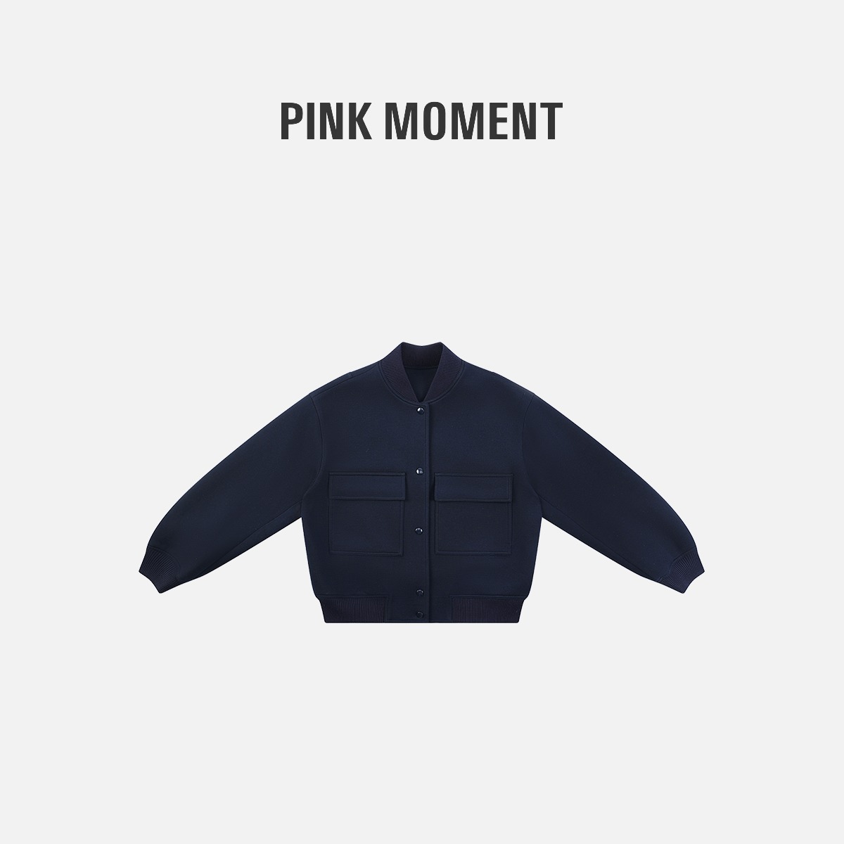 PM “蓝调公主” 藏蓝圆领大口袋外套 NC1C0153