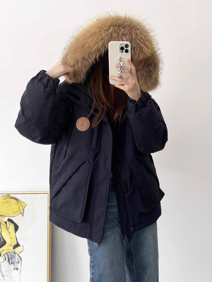 情侣款学生装女款羽绒服胸前带标羽绒服