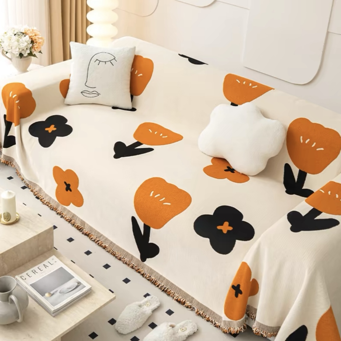 简约ins风高级感四季通用沙发盖布防滑防猫抓雪尼尔