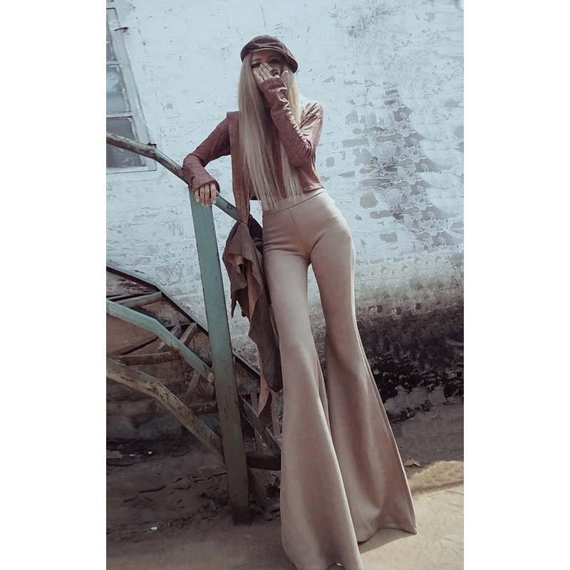 【卡其色雪花绒大喇叭】AOAOMISSSHOP 鳌鳌家春秋款258】