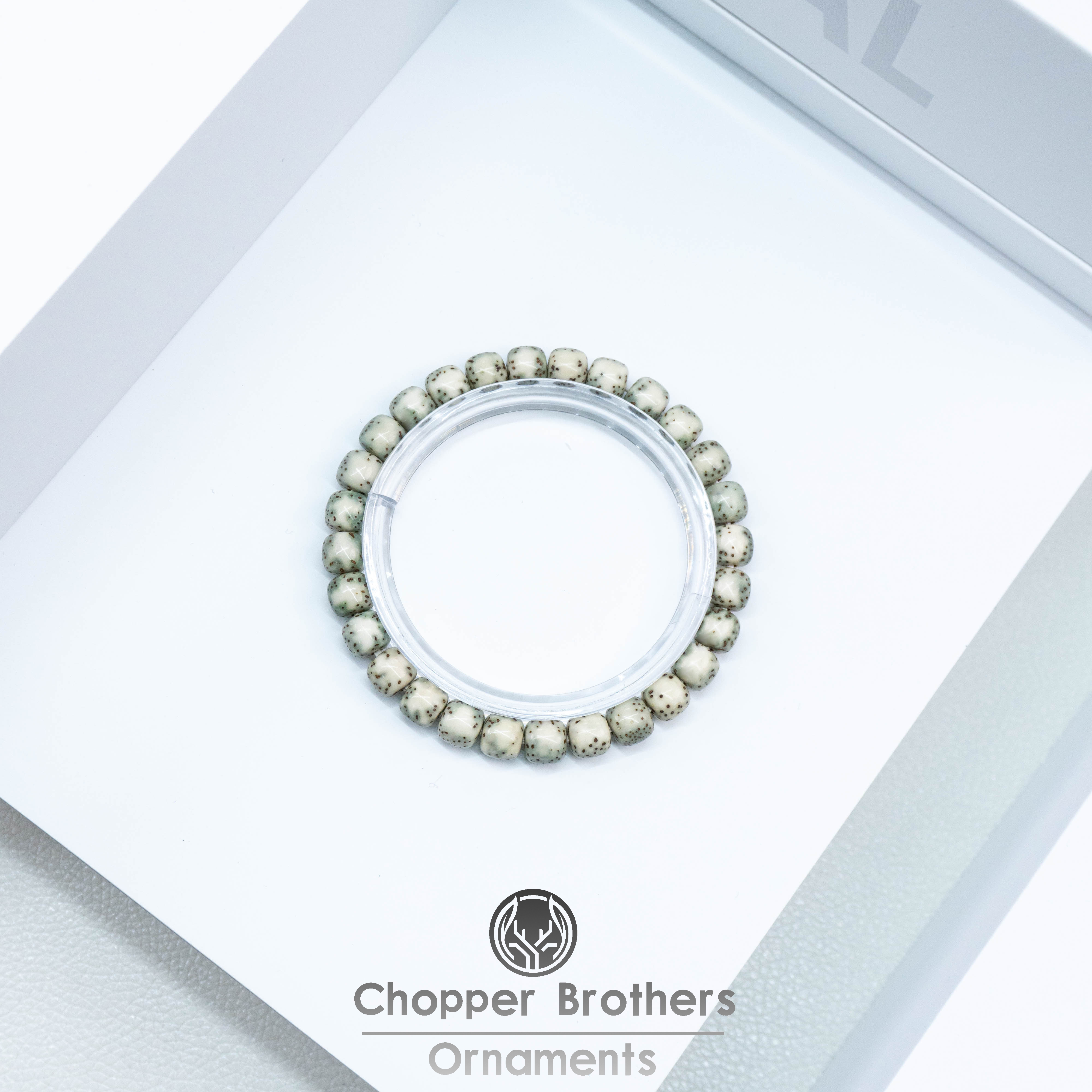 103  基础款石玉料绿背河豚星月菩提手串 8×7mm