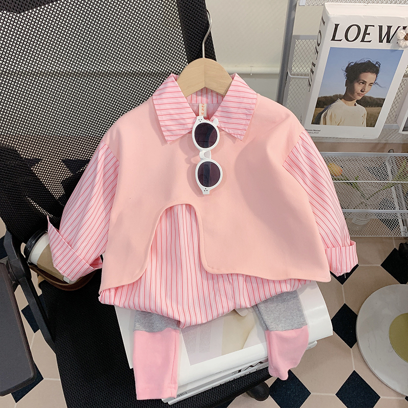 【米家原创】女童秋装套装2025新款儿童宝宝衬衫打底裤时髦小童秋季