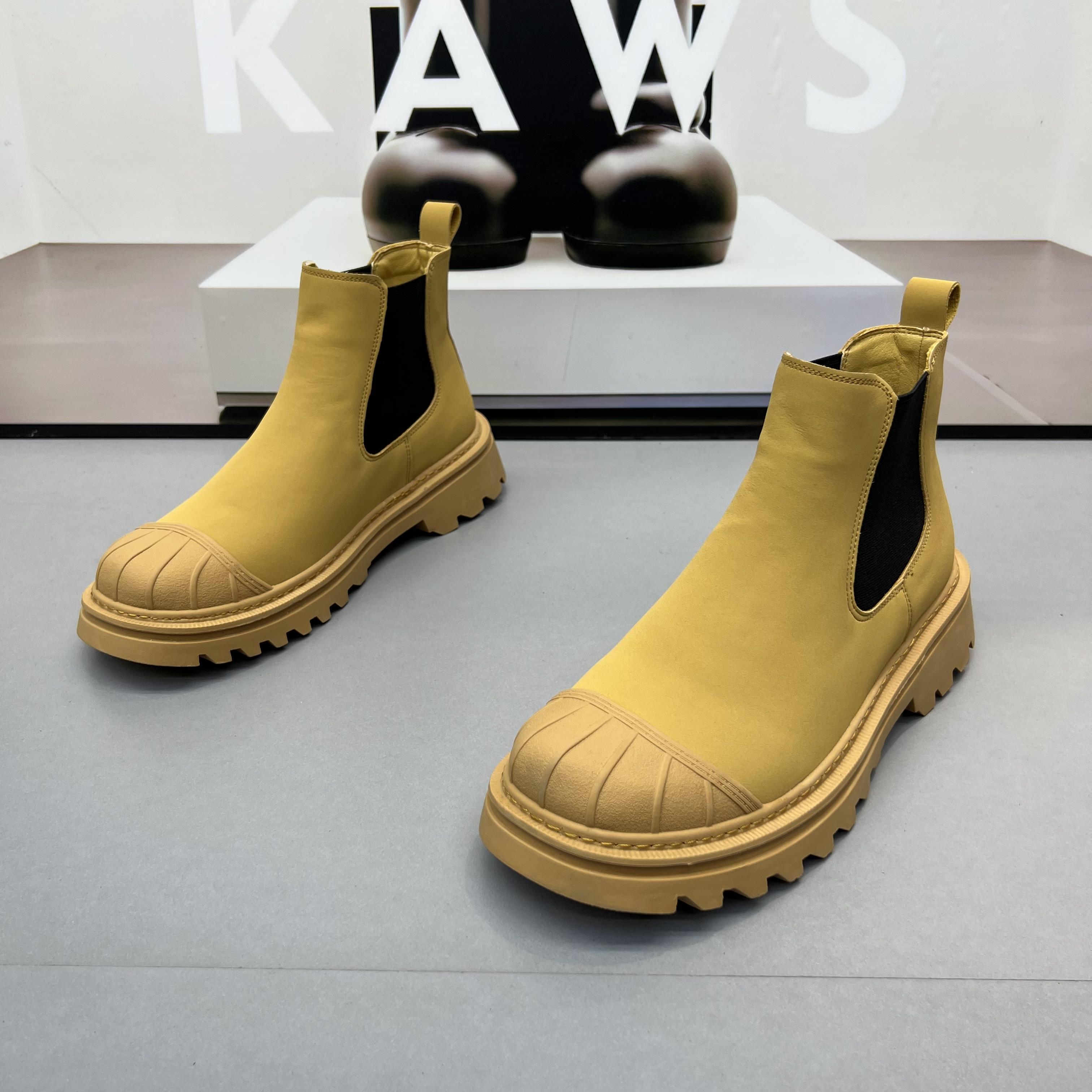 冬季回力休闲男鞋新款贝壳头马丁靴高帮休闲百搭潮流厚底工装靴