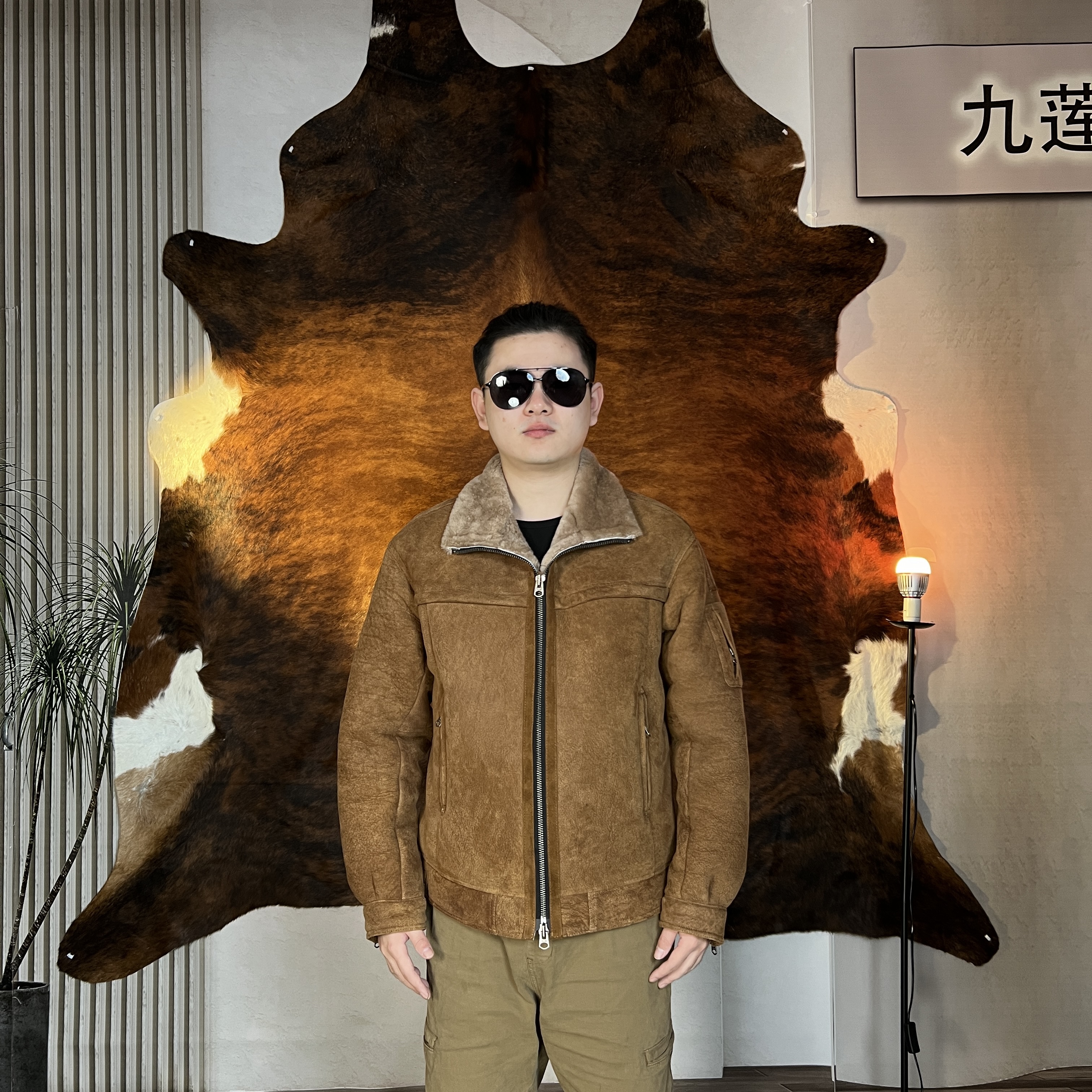 男款皮毛一体真皮羊皮时尚休闲外套夹克