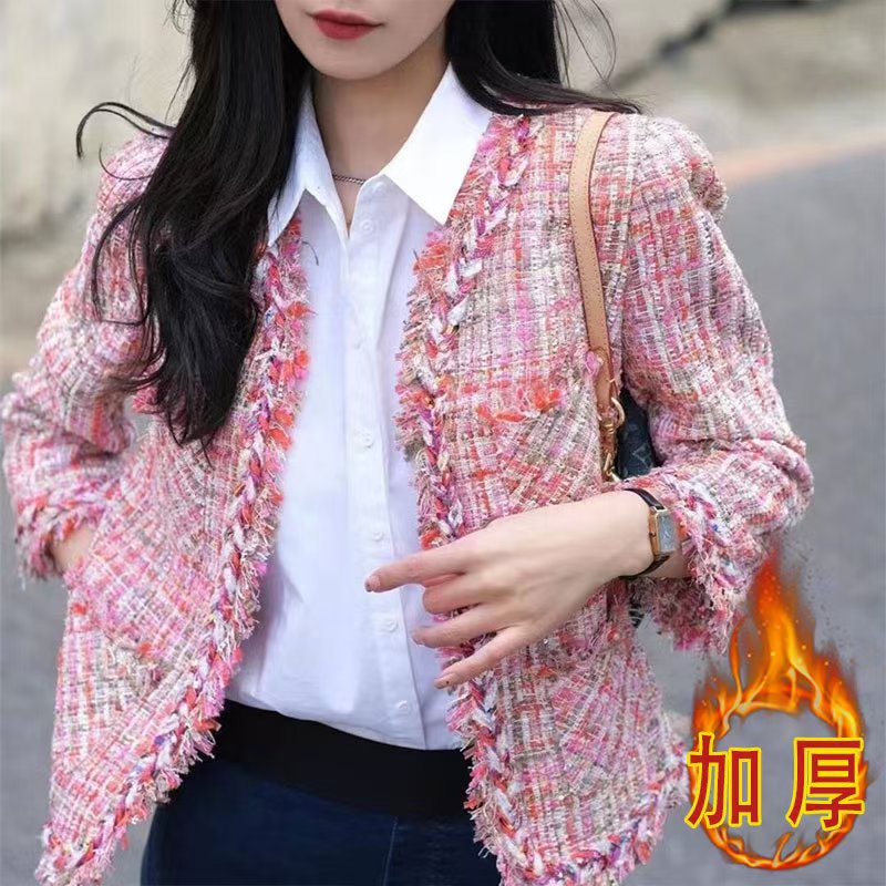 【商场同款】小香风外套时尚彩色重工气质百搭长袖流苏上衣5400621