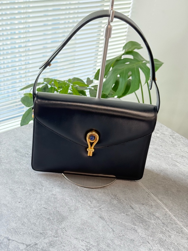 95新 GUCCI/古驰 Kelly宝石扣蓝金青金石单肩包