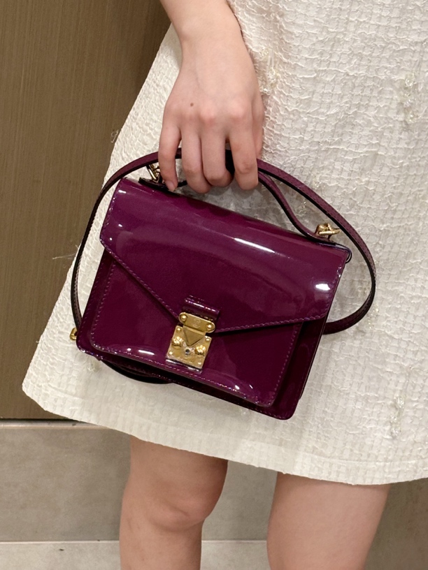 95新 LouisVuitton/路易威登 乌梅子酱蒙梭bb单肩包