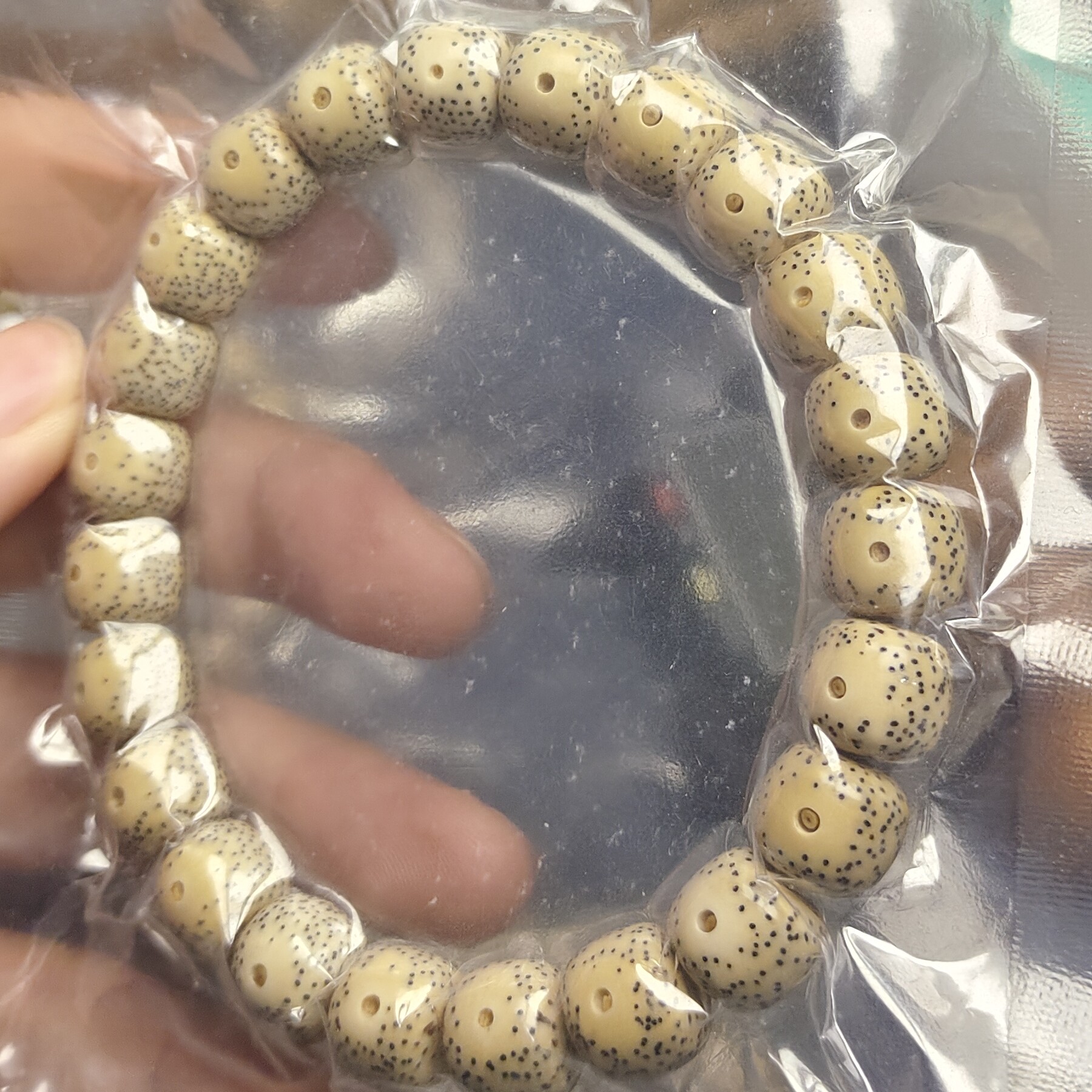 海南原生态原白同枝果月朗星稀大眼睛手串10尺寸星月走色了