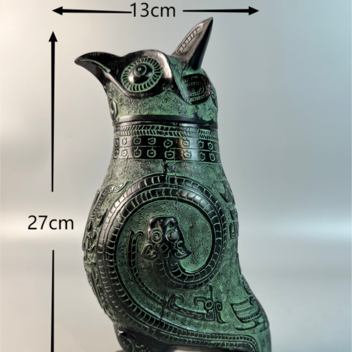 鸮尊鸟尊容酒器博古架装饰品