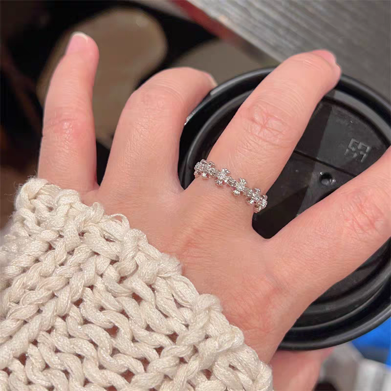 小众设计素圈时尚戒指5018可调节戒指手工镶嵌