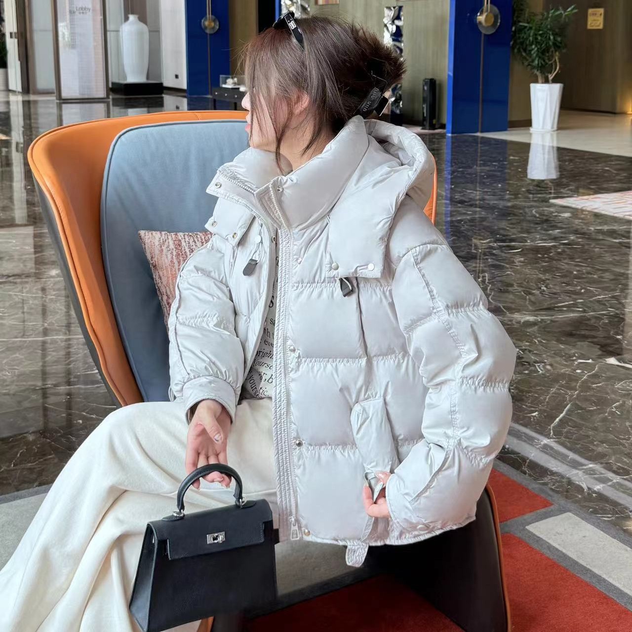 小个子羽绒服女短款冬季新款设计感小众时尚百搭加厚面包服