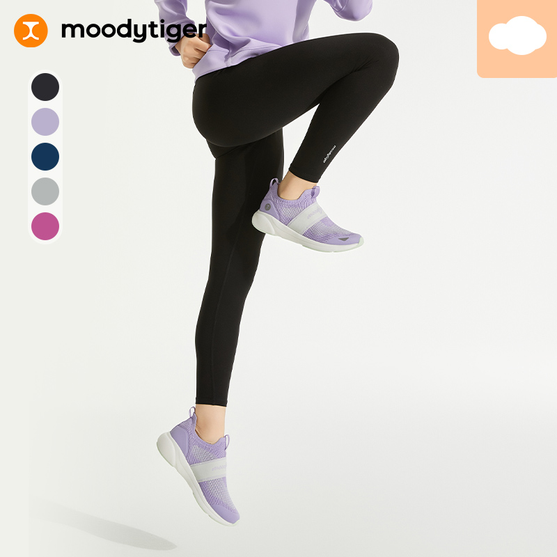 moodytiger女童纯色紧身裤高弹透气舒适户外瑜伽裤43211415【H】