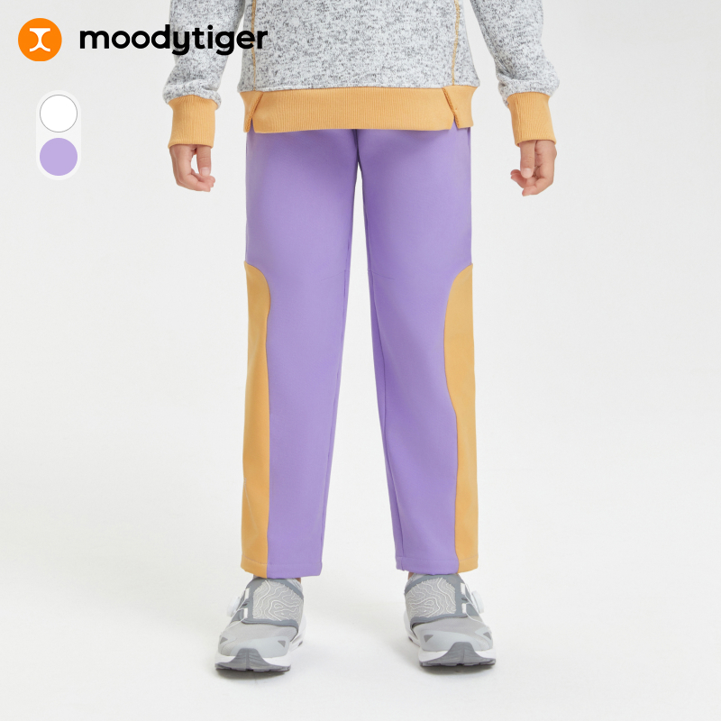 moodytiger【活动长裤11】宽松加绒保暖防风拒水女童运动长裤【H】