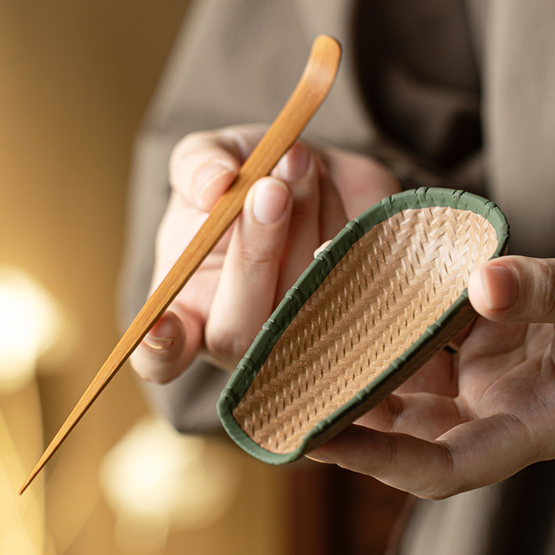 百垚紫砂茶荷家用创意茶则茶拨两件套复古醒茶投茶器高档茶道配件