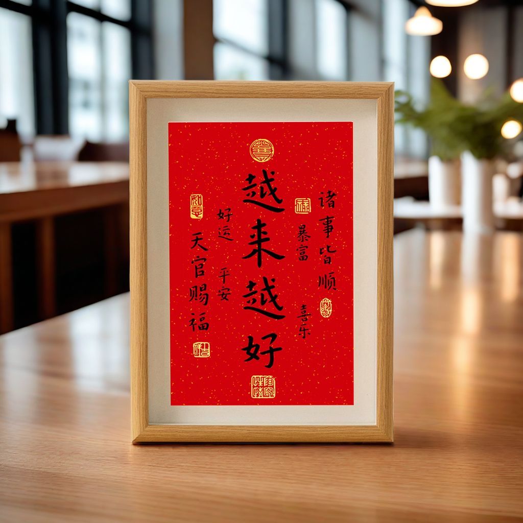 越来越好弘一法师字画摆件相框家居玄关创意装饰品画客厅相框摆件