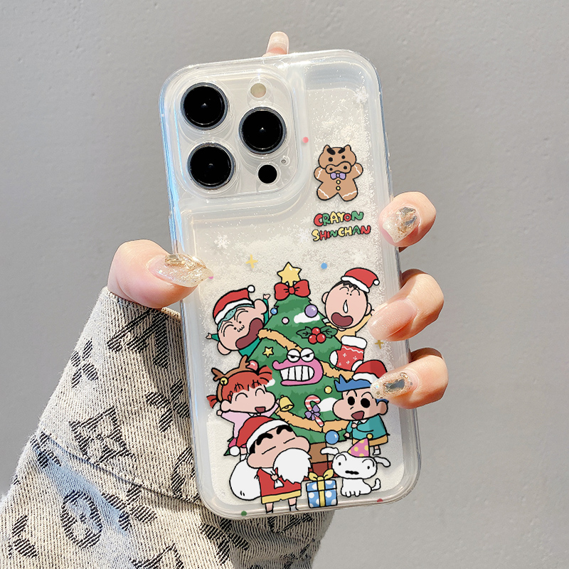 适用苹果15潮流iPhone14手机壳13/12/11promax动漫圣诞小新保护套