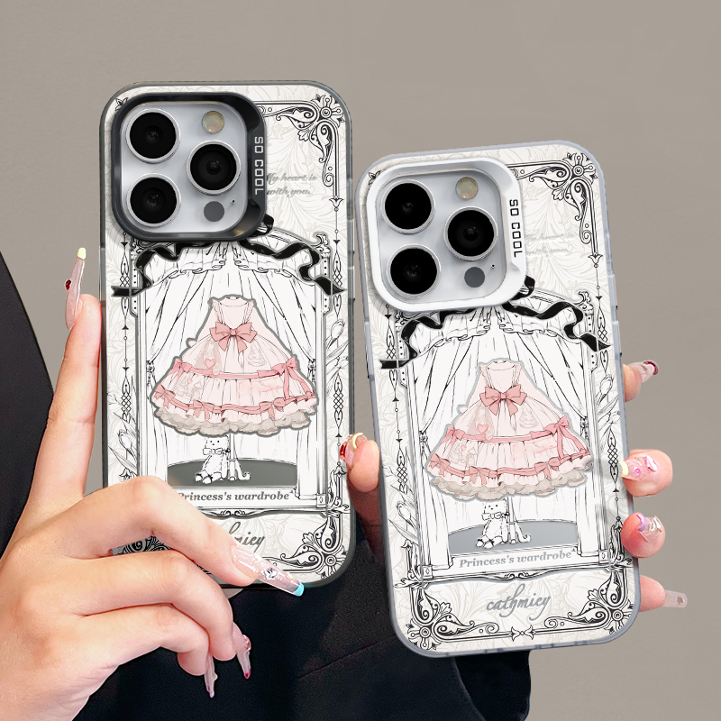 适用苹果15小粉裙iPhone14手机壳13p华为创意x荣耀nova少女心mate