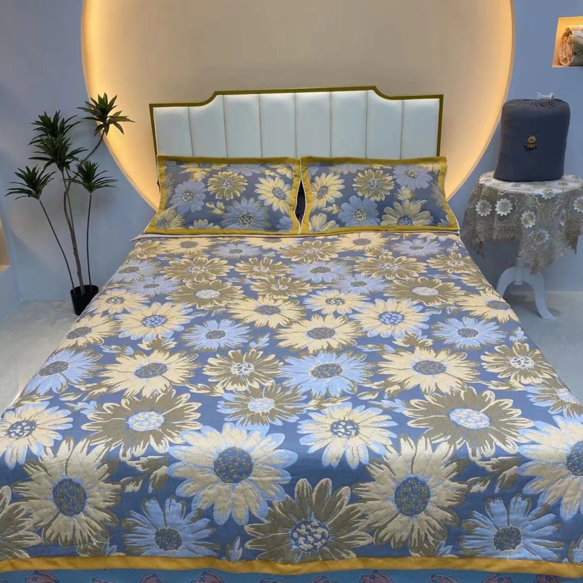 【向阳花】200*230cm高端精梳棉细纱加厚多功能床盖