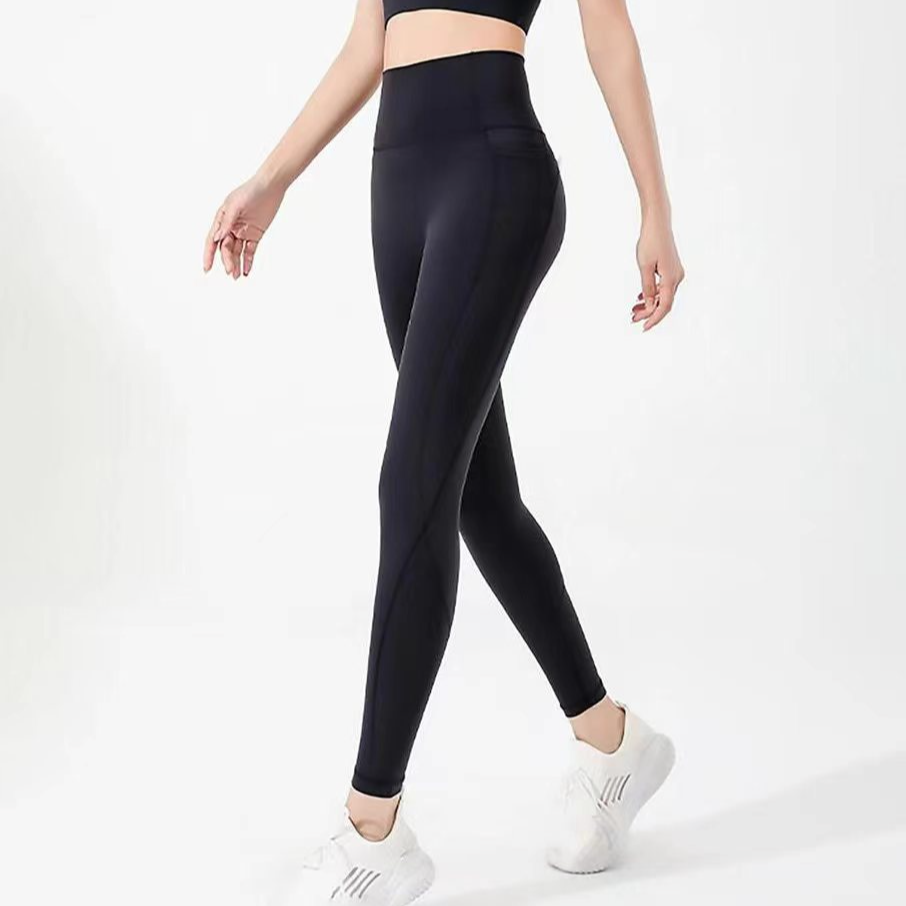 美国棉质黑色休闲小腿裤女高腰显瘦运动健身女士小腿裤