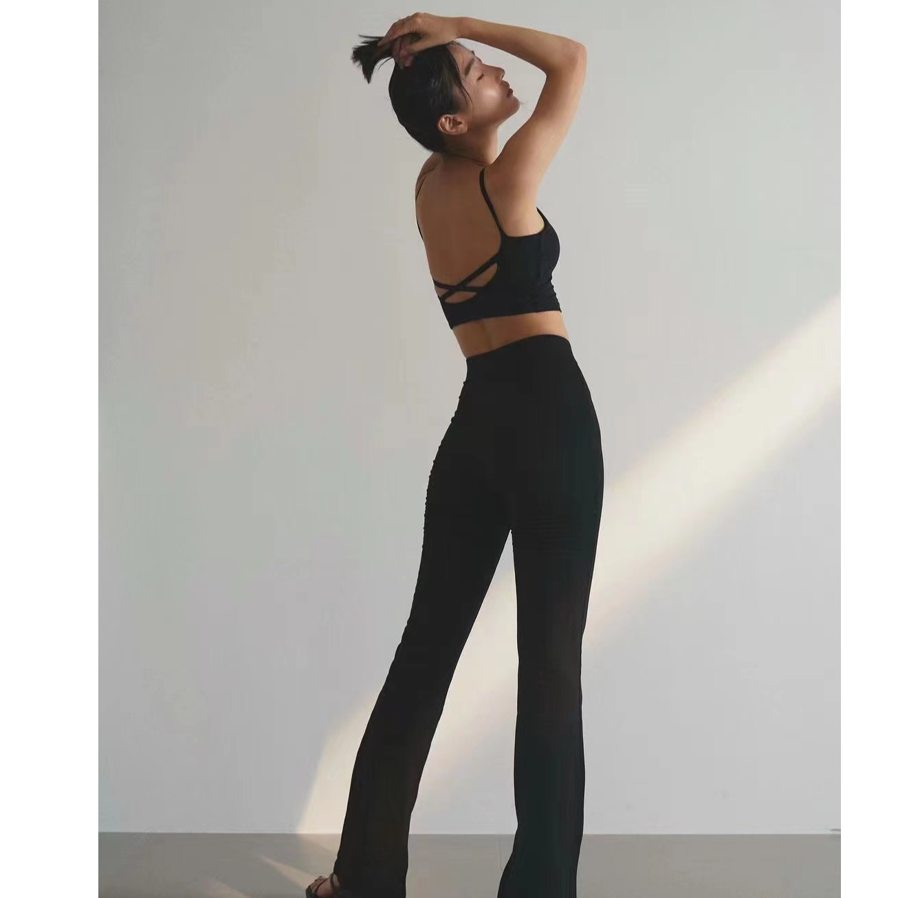 美国瑜伽运动舞蹈阔腿裤女身材高腰显瘦微喇叭裤阔腿裤KC8611519