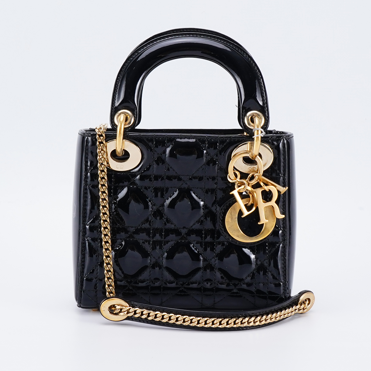 95新 DIOR/迪奥 【静文】戴妃三格新款链条漆皮包/BG23005003