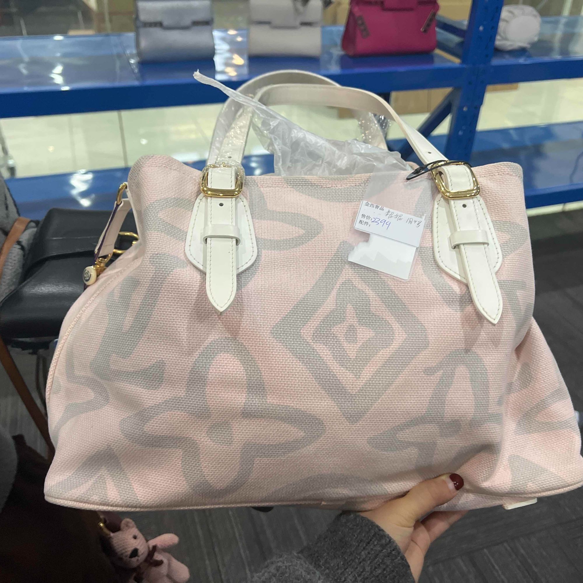 95新 LouisVuitton/路易威登 【桔夕妮妮专属】LV+B10+粉色托特包
