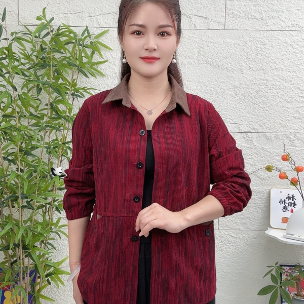 2024秋冬季妈妈装气质女士开衫外套时尚休闲百搭宽松网红遮肚