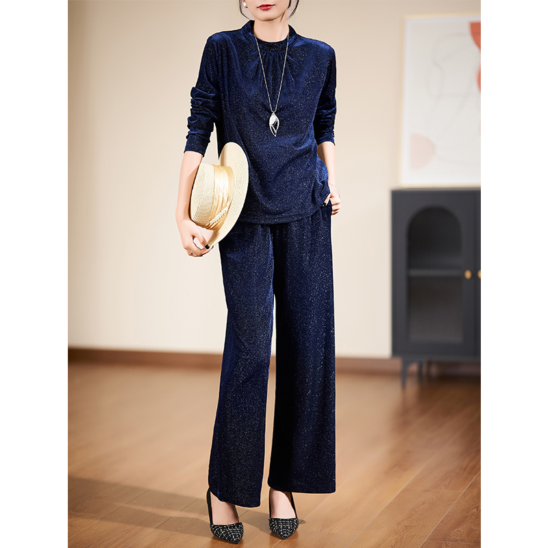 迪欧芙优雅贵气上下装2024秋季新款气质长袖时尚套装女#QTZ17132