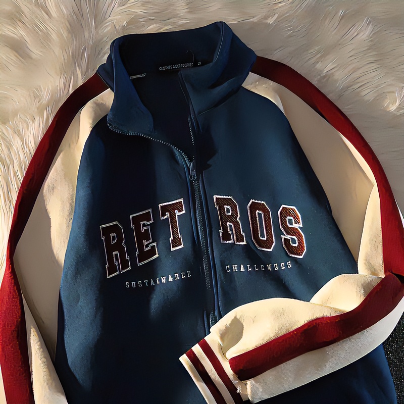 美式hiphop运动夹克港风春秋潮流百搭ins原宿风学生棒球服外套男