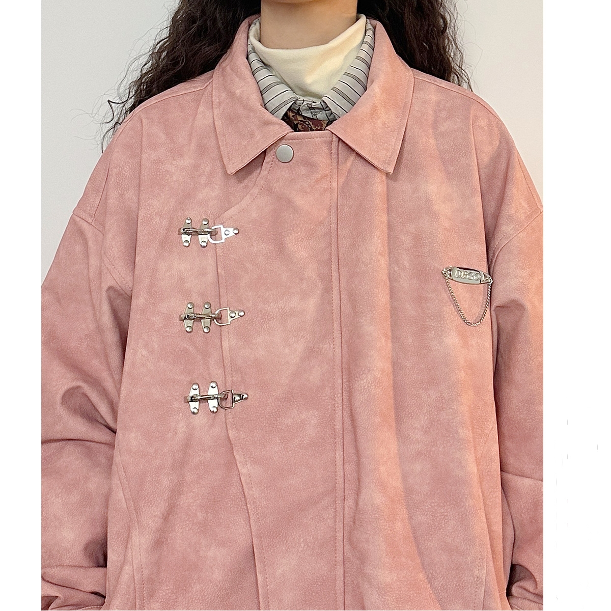 美式高街PU皮衣外套男女秋冬季宽松痞帅情侣款日系复古休闲夹克衫