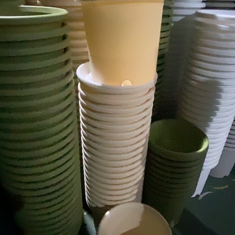 树脂四季6号米黄无托5个