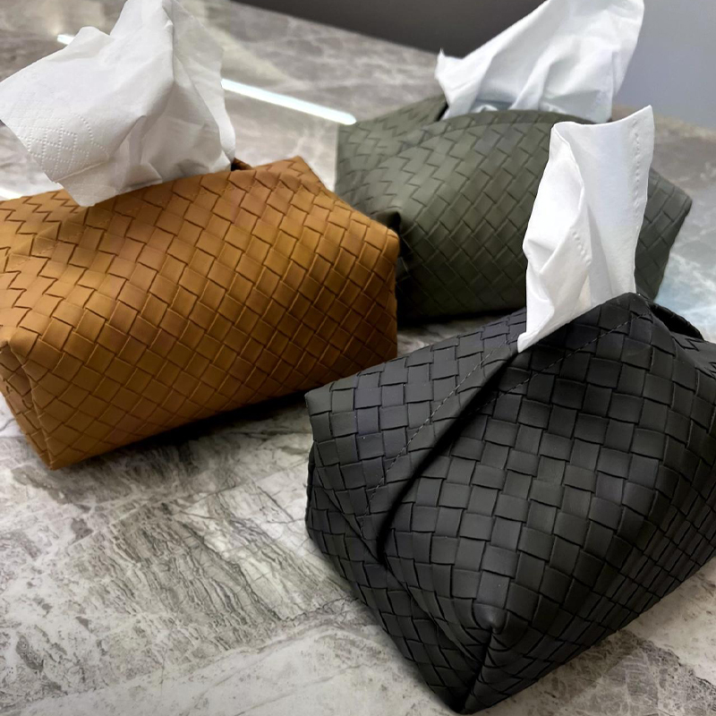 [小扬甄选]纸巾盒客厅轻奢高档编织皮质抽纸盒子高级感家用茶几餐