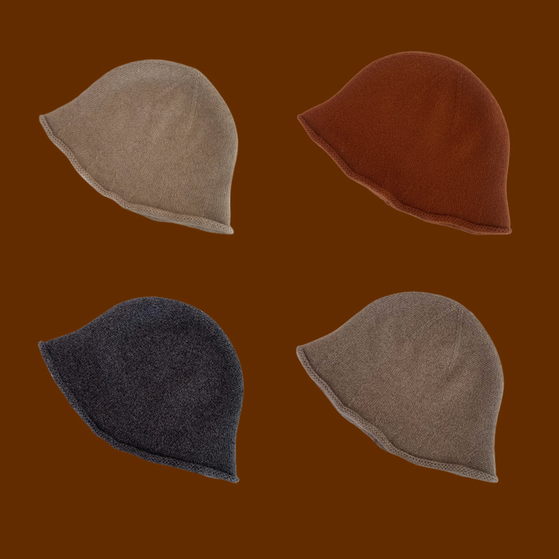 秋冬新款纯色渔夫帽法式名媛
