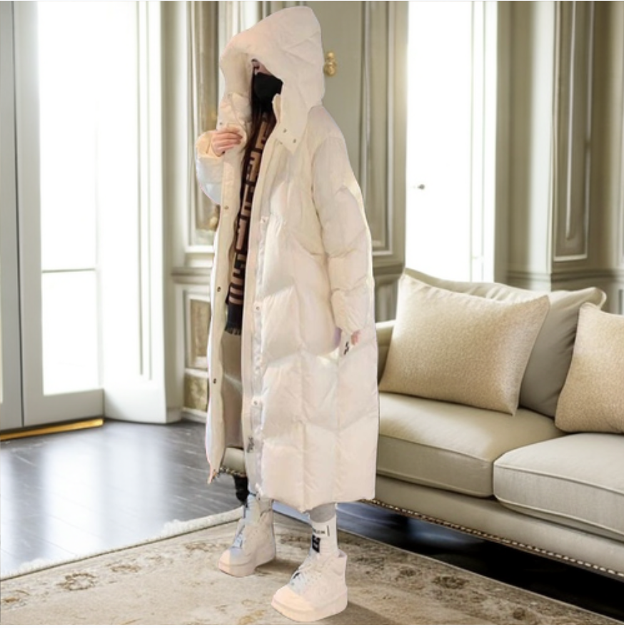 雪中飞羽绒服羽绒服白色过膝长款女2023冬装女款休闲女士保暖百搭