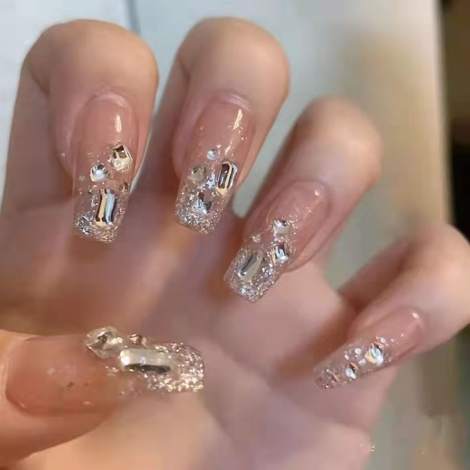爆款纯手工美甲穿戴甲贴片ins高级纯欲风千金财阀法式甜酷秋冬新