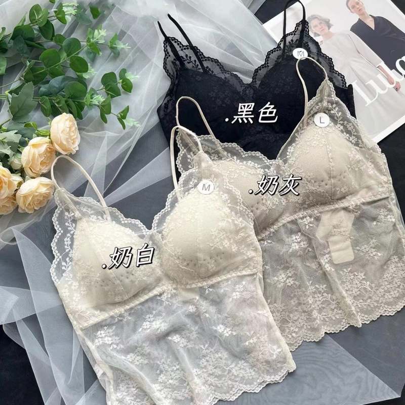 纯欲风法式打底内衣薄款夏季衣服美背无钢圈仙女风蕾丝时尚