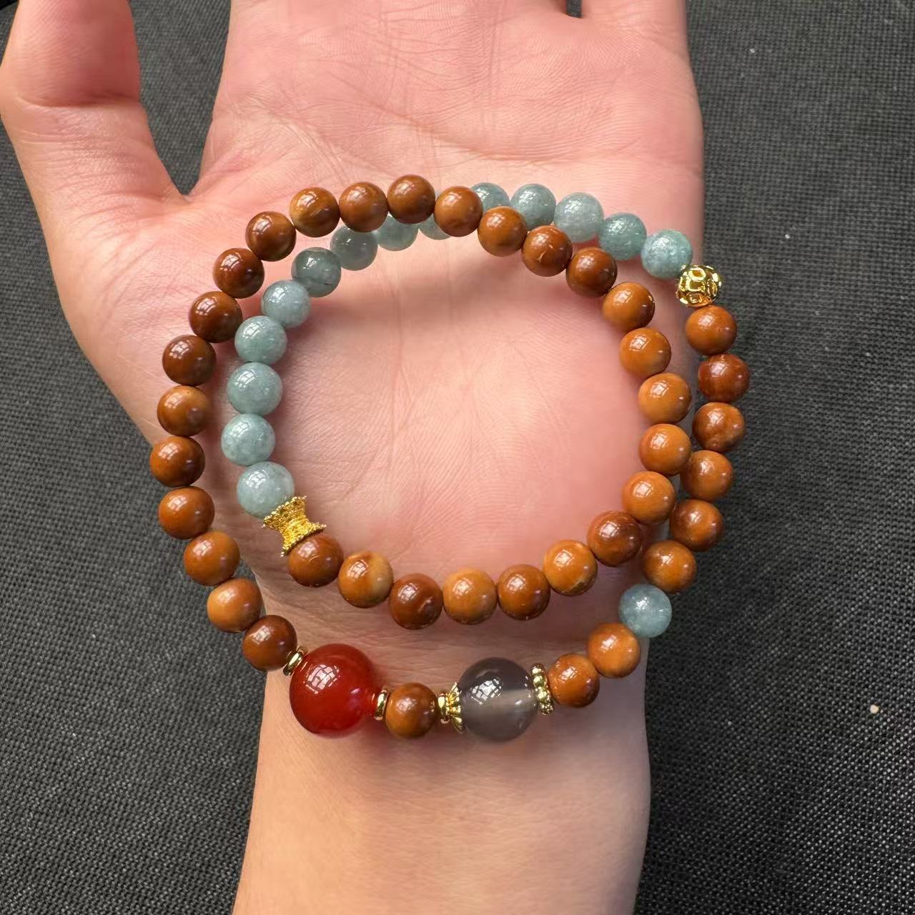 库克翡翠玛瑙双圈K13 6mm