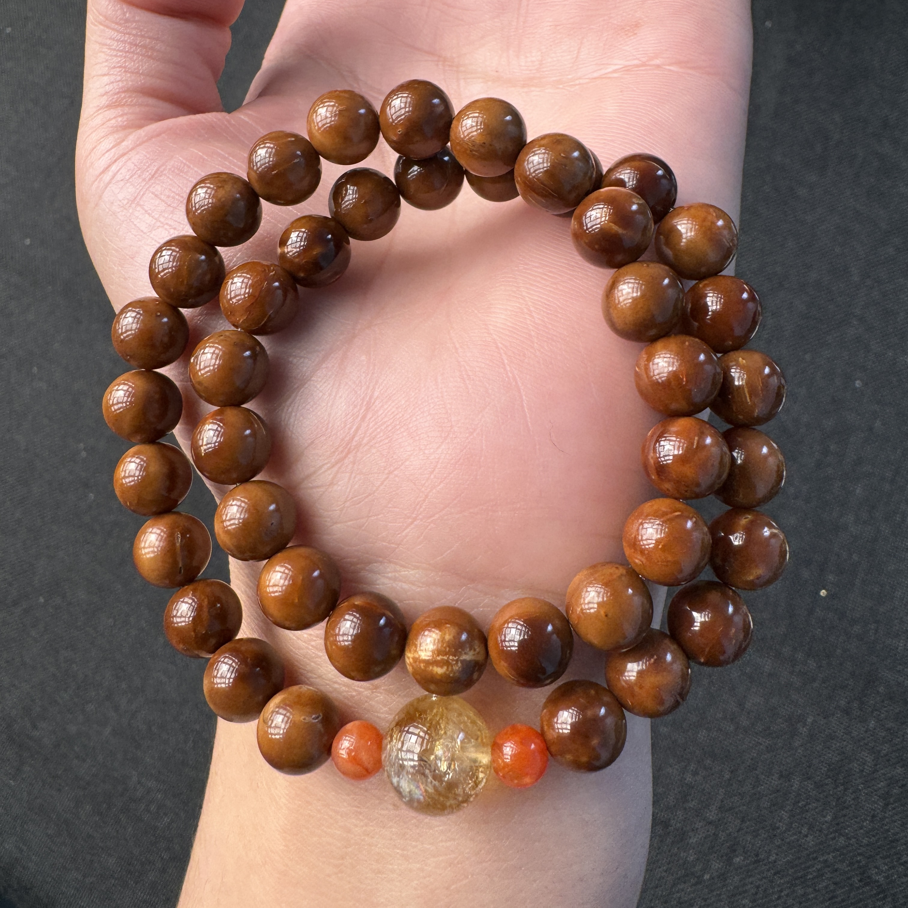 库克黄塔晶双圈手串K16 8mm