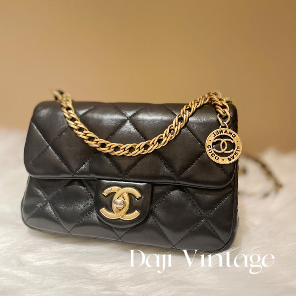 大吉中古/Chanel香奈儿黑金23s金币斜挎包