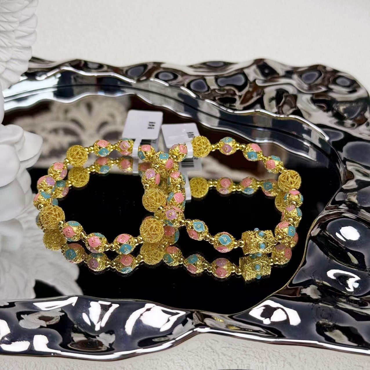 合金珐琅手链 彩色景泰蓝单圈手链 JS107 重工时尚百搭