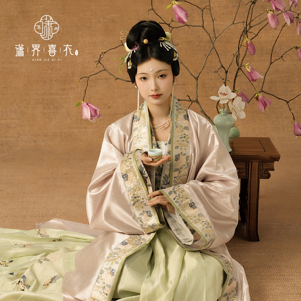 潇界喜衣【亭归宴】原创宋制汉服复原风对襟短衫长褙子百迭裙