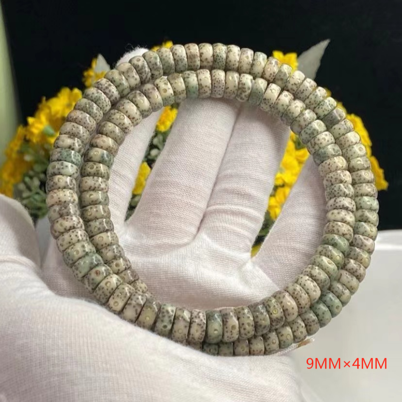 海南原生态糯冰 石玉料9*4药片 120颗 颗颗带月星月