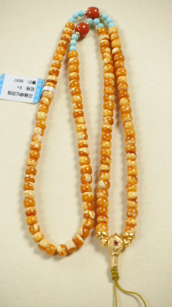 【闪购商品】琥珀颈饰未镶嵌花蜡老型108项链