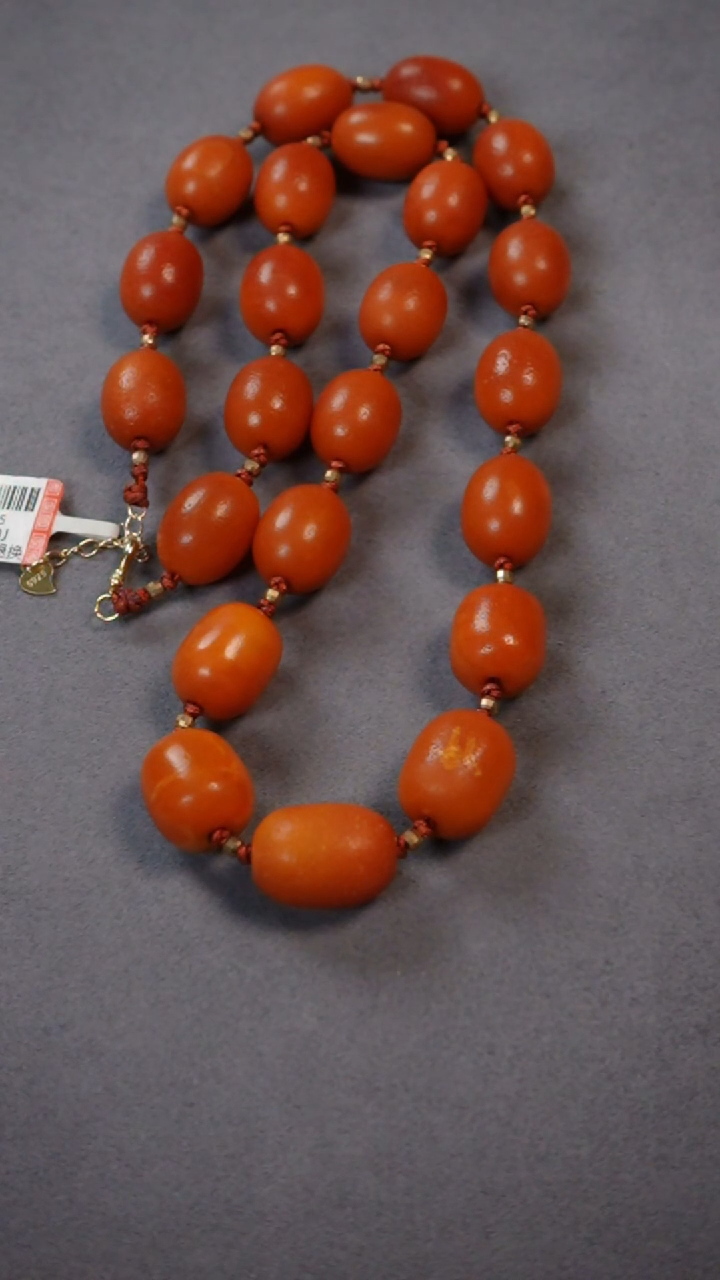 【闪购商品】琥珀颈饰未镶嵌橘皮枣珠素链
