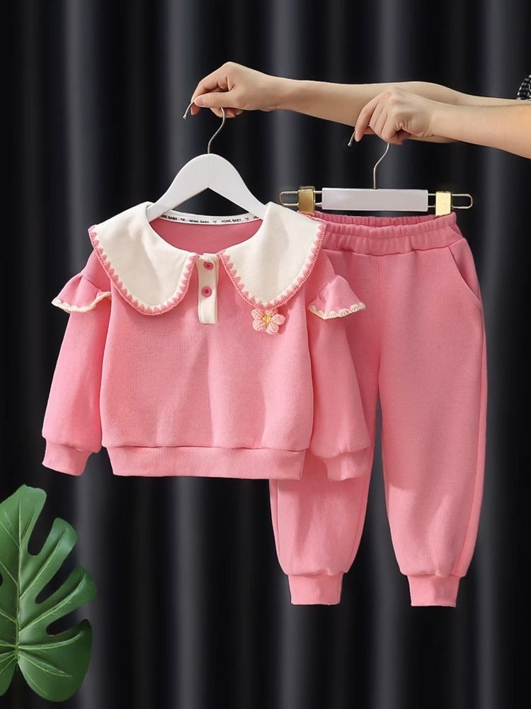 女童秋装卫衣套装2023新款儿童韩版运动两件套洋气女宝宝秋季衣服