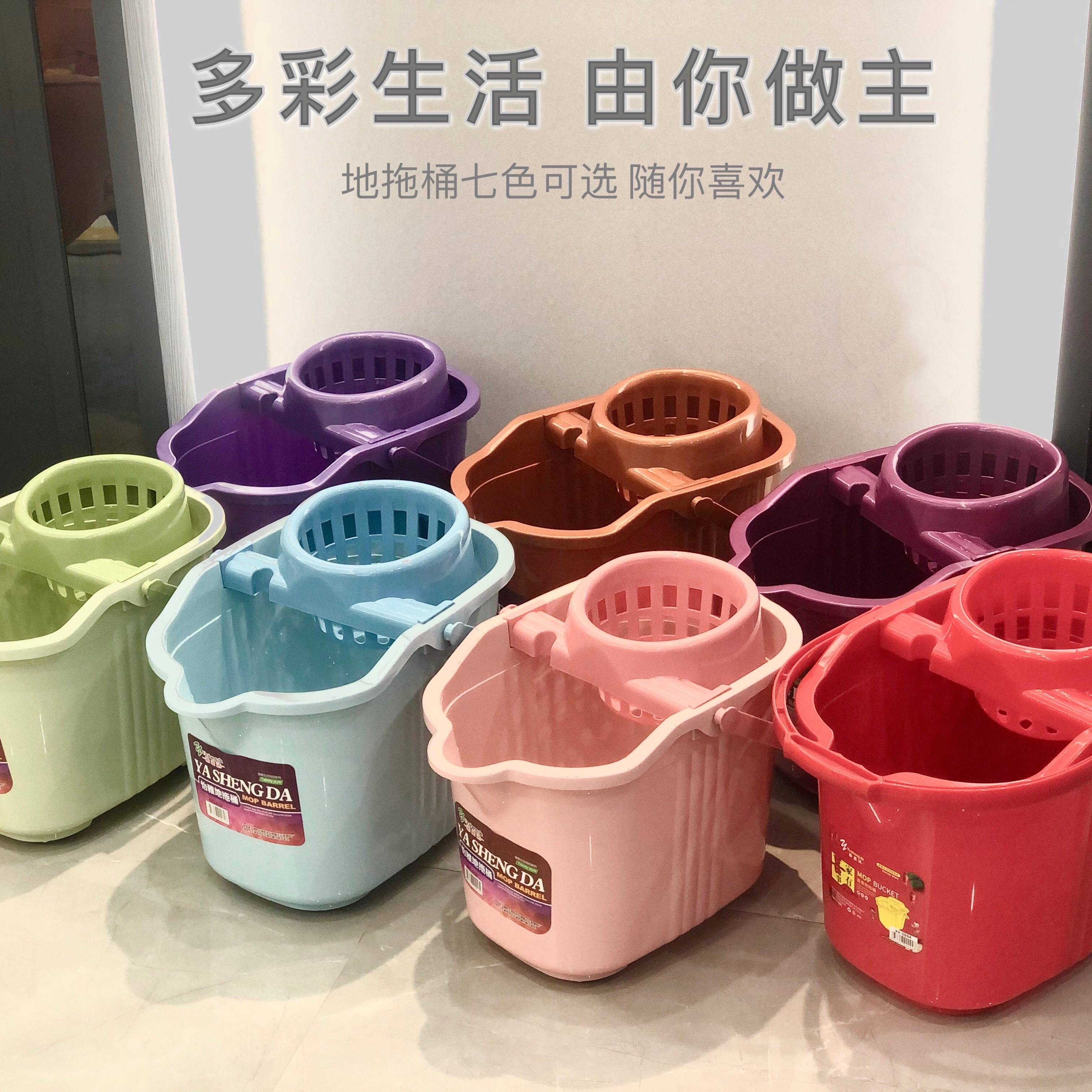加厚大宽家用拖把桶脱水桶懒人免手拧墩布桶长方形手提塑料挤水桶